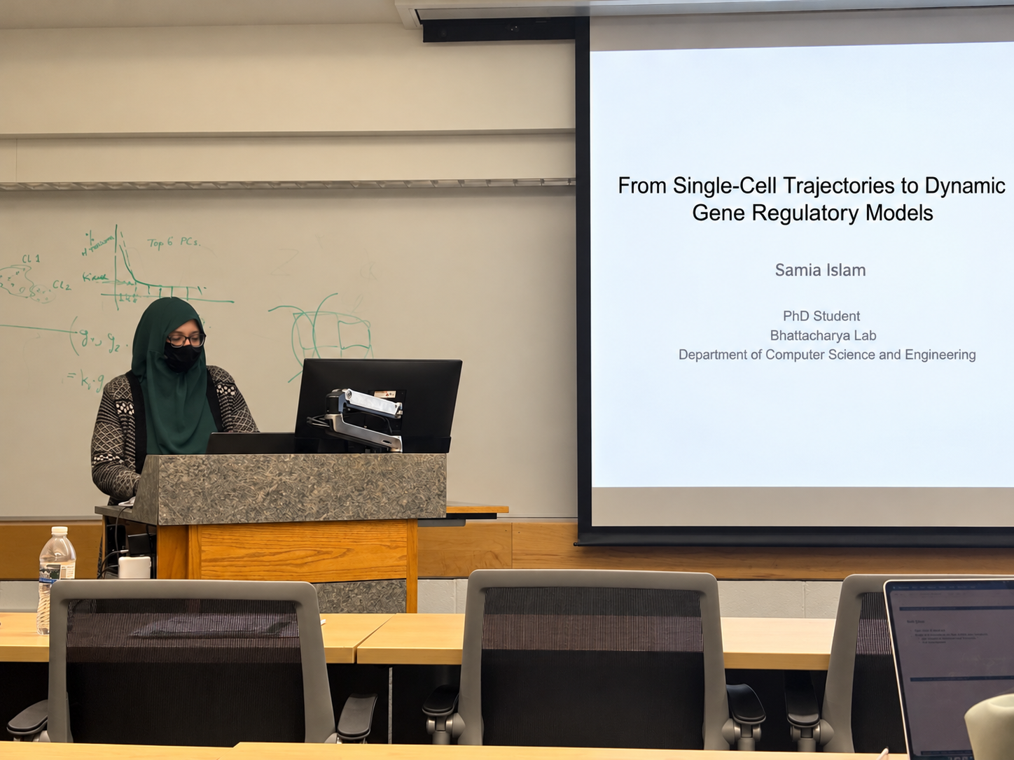 Samia Islam giving her talk at the CSTMI Workshop