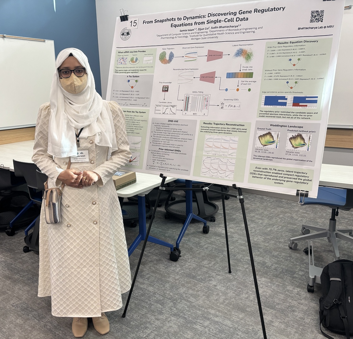 Samia Islam presenting her poster at FYIM 2026