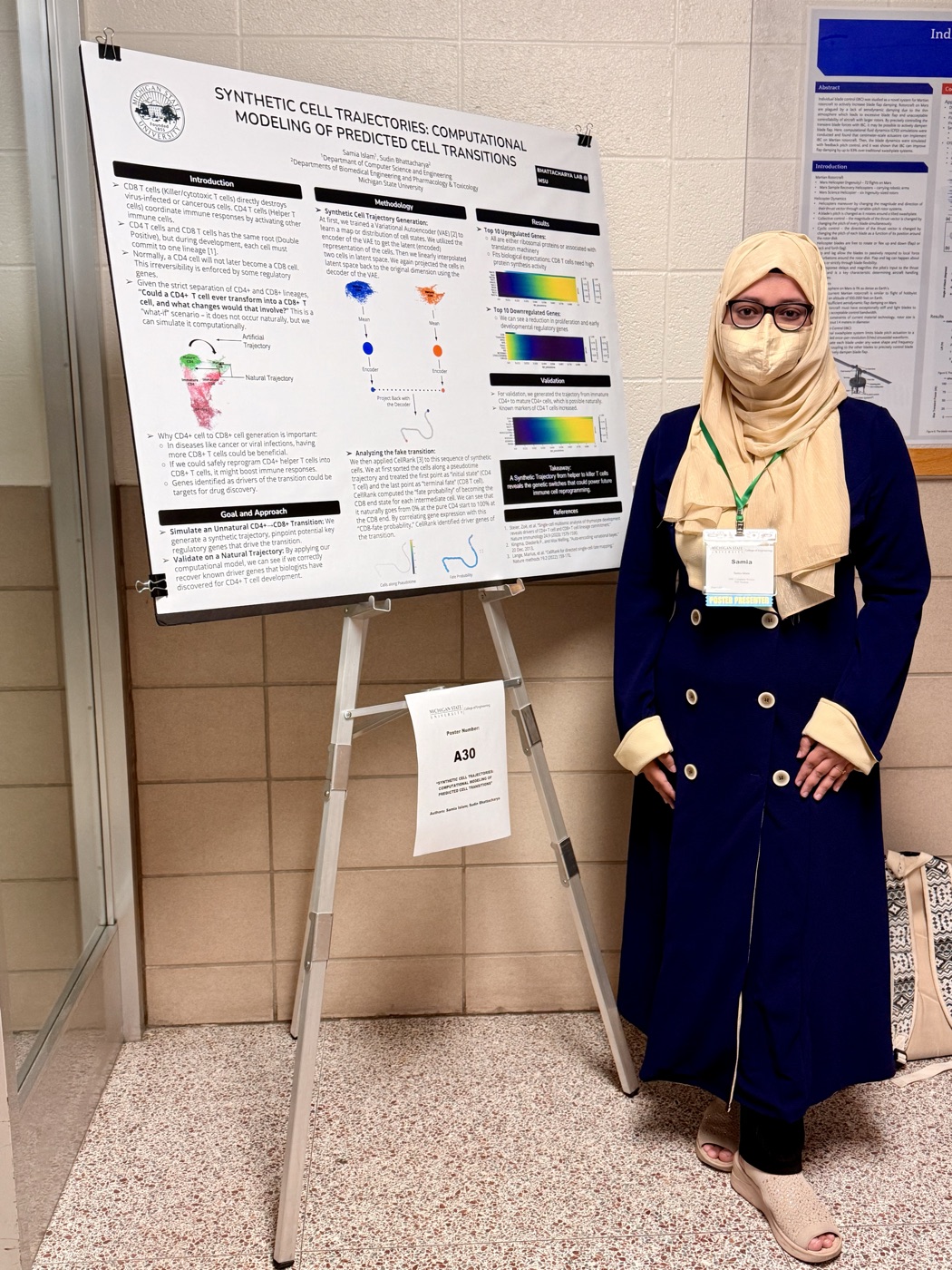 Samia Islam presenting her poster at the MSU College of Engineering Graduate Research Symposium 2025
