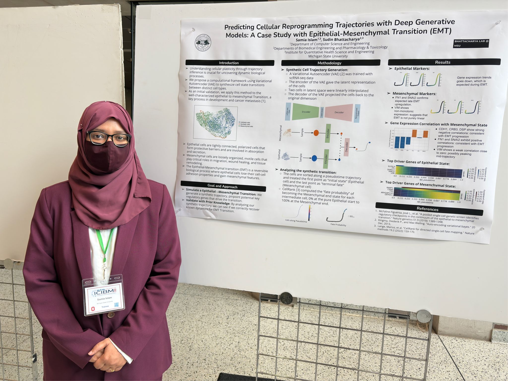 Samia Islam presenting her poster at ICIBM 2025
