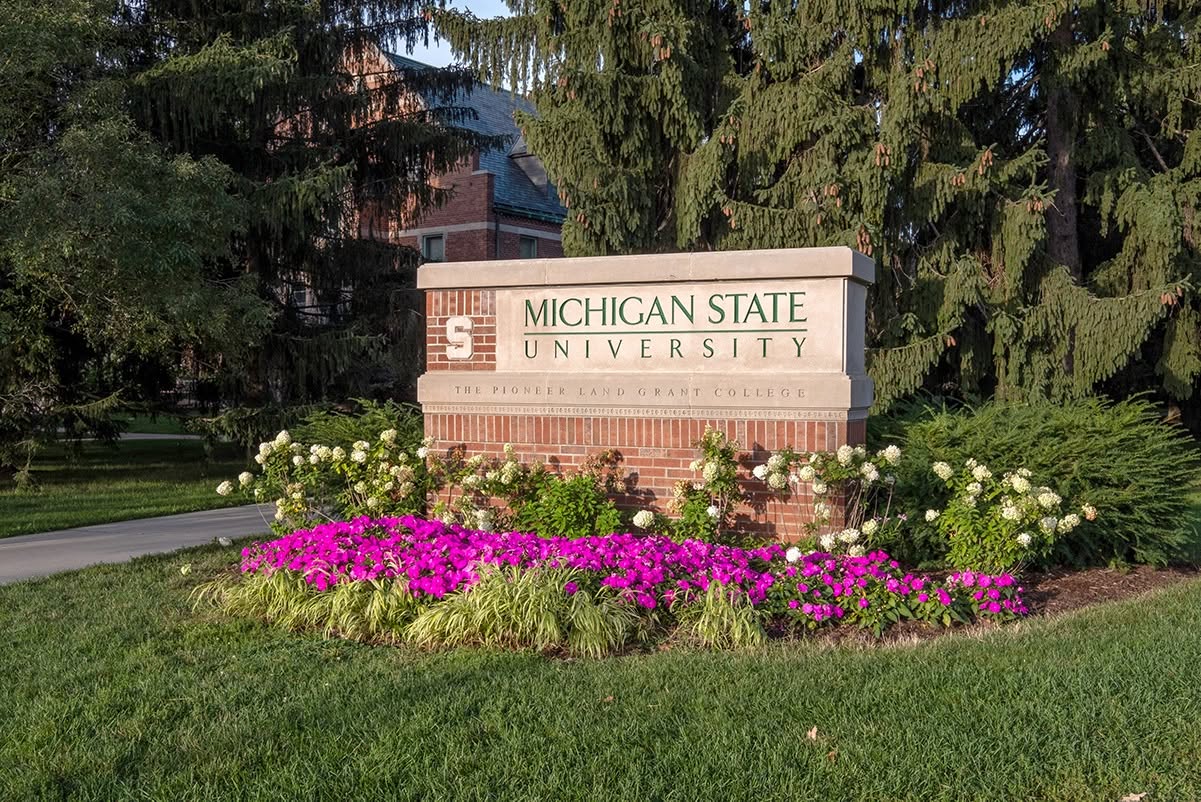 Michigan State University entrance sign